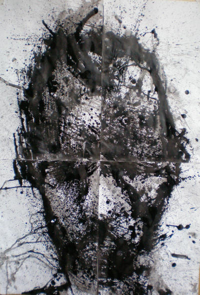 'Head of Jon 3'. 83 x 59cm. Mixed media on Paper.